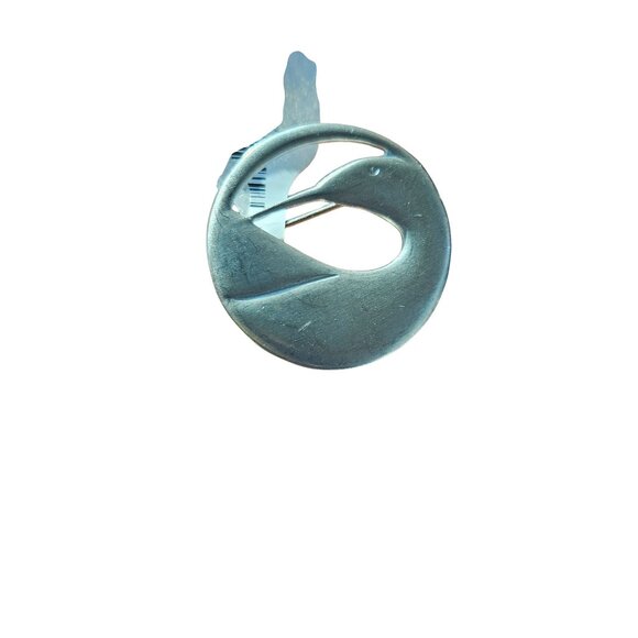 Vintage Brooch Kenneth Kantro Pewter Preening Loon Pin 1" Round Design - Picture 2 of 12